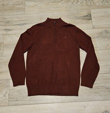 NWT Tommy Hilfiger Boy's L 14/16 Quarter-zip Sweater Syrah Cotton