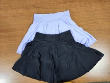 Women's OQQ 2 Piece Set Of Skorts Size Large Black And Purple NWOT