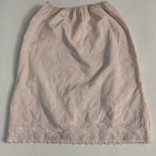 Sears Charmode Vintage Pink Embroidered Lined Half Slip Womens Sz M Length 23  