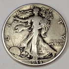 1944 Walking Liberty Half Dollar 90% SILVER Circulated Poor - 08