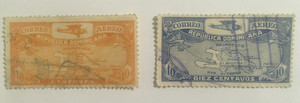 DOMINICAN REPUBLIC Stamp - Scott C6  & C8 Air Mail , Used , 102624