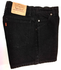 Women's 9 Levi Strauss 912 Slim Fit Black Jean Shorts Orange Tab