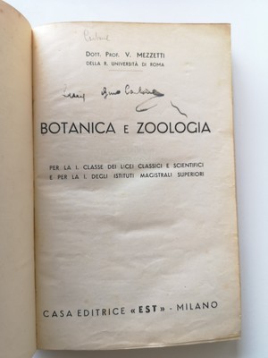 Botanik und Zoologie - V.Mezzetti - Ost Ed.1938