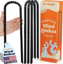 Versatile 12 Inch Trampoline Stakes - 4 Pack Heavy Duty Ground Anchors
