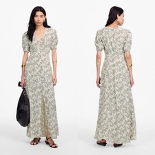 Madewell Womens Puff-Sleeve VNeck Midi Dress NU576 Harper Floral Ivory Sze 8 NWT