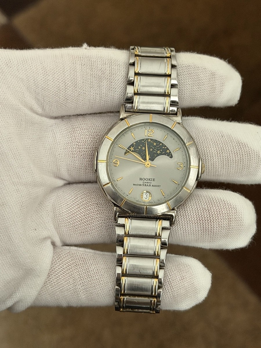 CASIO カシオ　watch 腕時計　ROOKIE ムーンフェスズ Rare Vintage Casio Rookie RKM-373 Moon Phase Men's Classic Dress