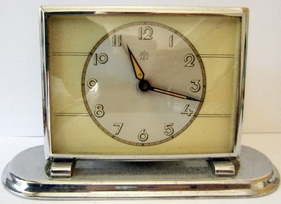 VINTAGE EXCELLENT GERMAN MECHANICAL DESK ALARM CLOCK ''JUNGHANS''  # 538