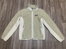 Patagonia Women  s Cream Ivory Full Zip Fleece Windbreaker Jacket S