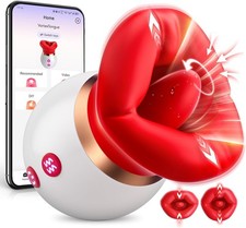 3 IN 1 Mund-Vibrator mit 360° Rotierende Zunge & Saugfunktion-Klitoris 