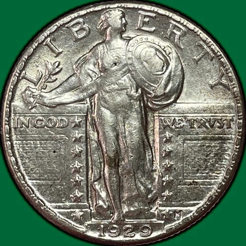 1929 Standing Liberty Quarter Choice Almost Uncirculated AU+ Coin #37741