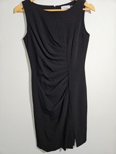 Calvin Klein Black Sleeveless Sheath Dress Womens Size 4 Knee Length Cocktail
