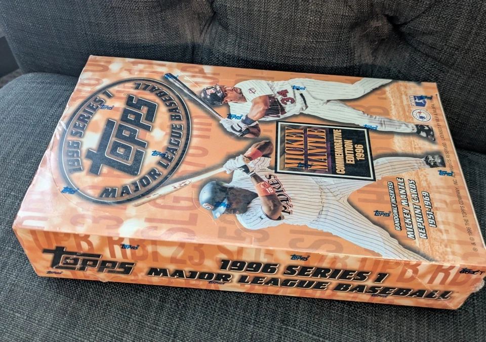 Topps Serie 1996 1 MLB Béisbol Hobby Box Mickey Mantle/cera sellada de fábrica Foto 3 de 3