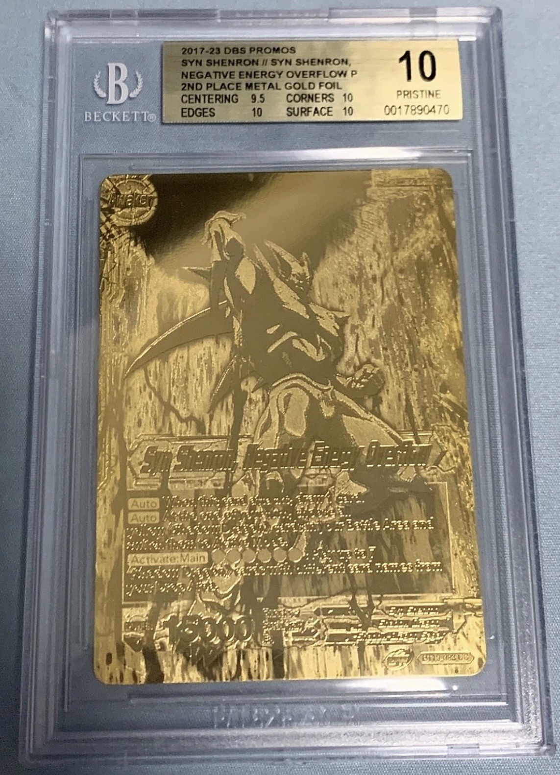 Syn shenron Bt10-093 2021 Final Championship Top 3 Dragon Ball Gold Metal bgs 10
