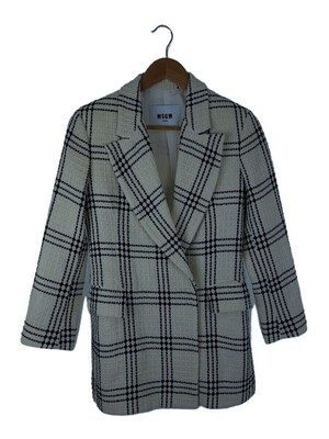 MSGM tailored jacket 38 cotton white check 2943mdg08 Used