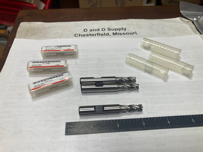 Lot of 3, Hertel 41117904, 9/32''x 3/8''x 5/8''x 2-1/2'', 4-FL, Sq. End Mills, HSS