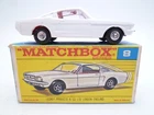 VINTAGE MATCHBOX LESNEY No.8e FORD MUSTANG IN ORIGINAL BOX 1966 / HTF BOX