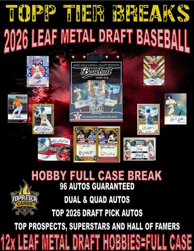 MIAMI MARLINS 2026 LEAF METAL DRAFT 12X HOBBY BOX FULL CASE BREAK #7058
