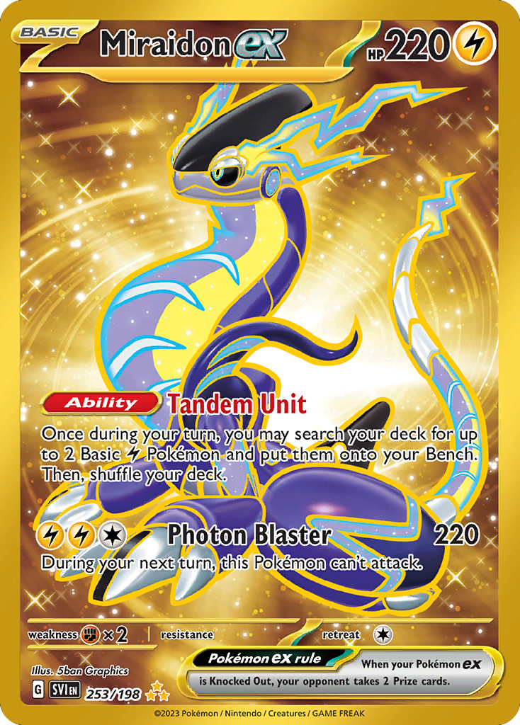 Pokemon Miraidon ex 253/198 Scarlet & Violet SV01 Hyper Rare NM Holo
