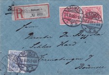 R-list Dt. Rzesza - Schwekiz , 1905 , Brema - Konstancja - Ermatingen , dobry MiF