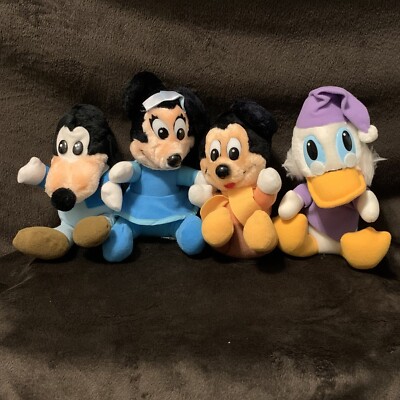 Disney Vintage Mickey's Christmas Carol Plush Stuffed Toys Hardees 1984 set of 4