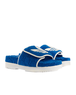 Authentic Men's Adidas X Gucci GG Monogram Platform Slides Sandals