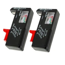2 Pack Battery Tester Checker Monitor For AAA AA C D 9V & Small Batteries