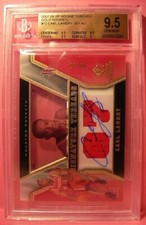 2007-08 SP ROOKIE THREADS GOLD #72 CARL LANDRY AUTO JERSEY 40/50 BGS 9.5 GEM MT