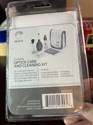 PRO OPTIC Camera Lens Spray Wipes Cloth Cleaning Complete Optics Care Kit  NOS