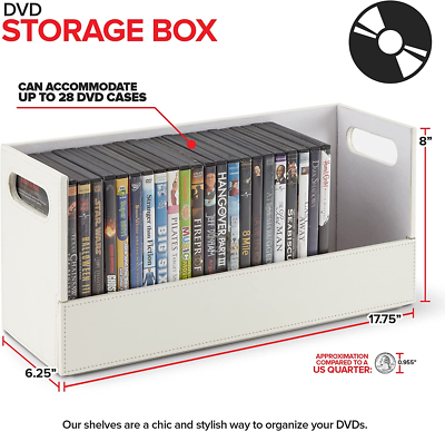 DVD Storage Box, Movie Shelf Organizer for Blu-Ray, Video Game