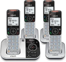 VTech DECT 6.0 Cordless Phone Answering System Bluetooth Call Block 4 Handsets