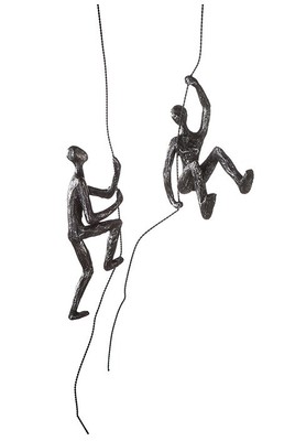 2 X Skulptur Scramble Antik Finish Metallseil Z Hangen Figur Kletterer Deko Ebay
