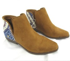 Cat  Jack Girls Low Heel Slip On Short Ankle Booties Lilianna Cognac Color Fun