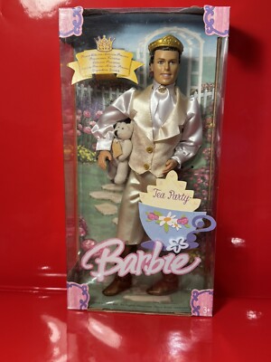 KEN The Prince Tea Party Doll w Bear Barbie Princesses Fantasy Tales 2004 Mattel