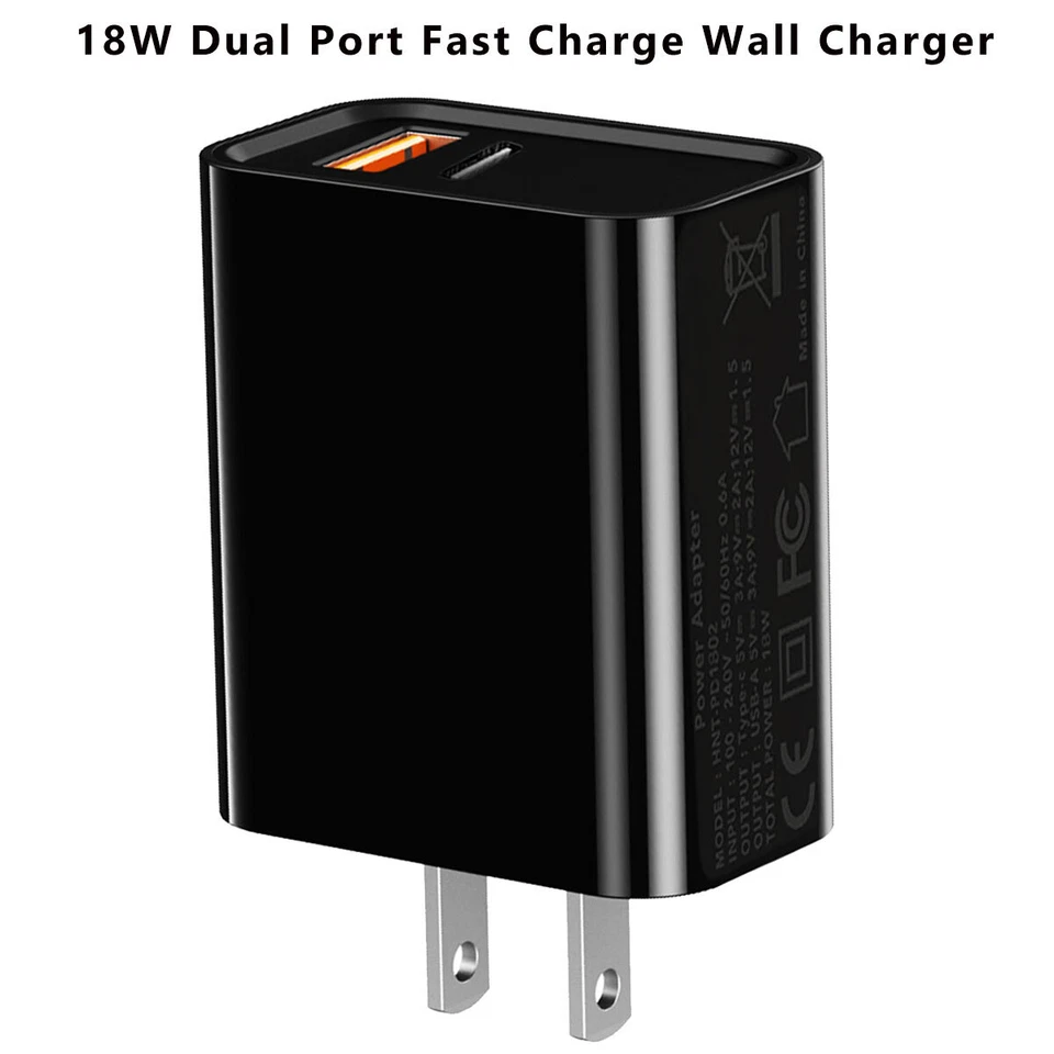 18W 2-Port Fast Wall Charger Plug+Cable For iPhone 13 Pro Max Mini iPad 9 Air 3 - Image 3 of 4