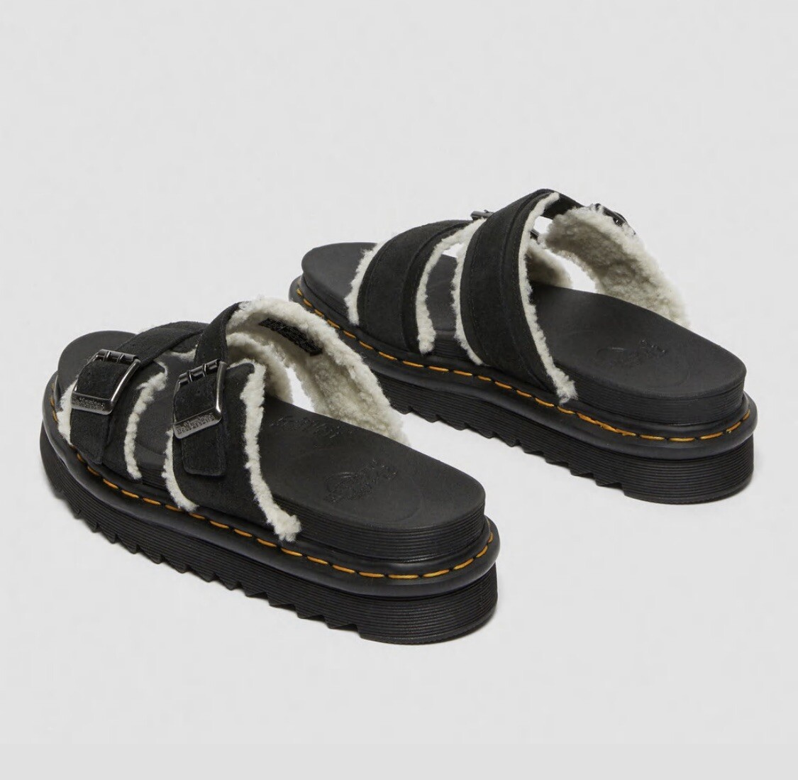 Dr Martens Mens Size 10 Myles Black Suede Buckle Slide  display picture 3