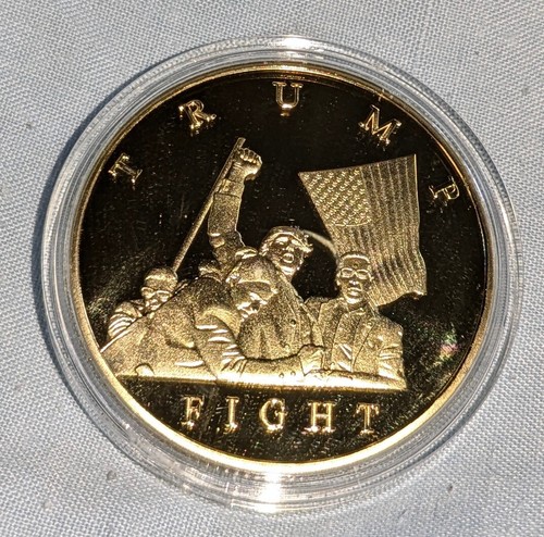 Donald Trump Shot Gold Coin Great Man MAGA 2024 C United States of America Old - Picture 17 of 24