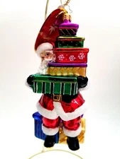 Christopher Radko - Santa Shopper #1017896 Santa Holding Stack Of Presents 