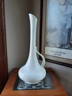 Vintage Haeger White and Turquoise #408 Vase Ewer 19" High