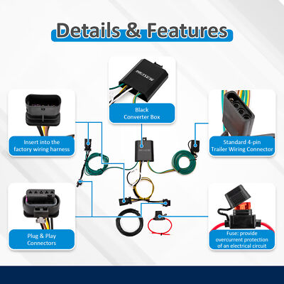 4 Pin Trailer Wiring Harness For Tesla Model 3 2020-2021 2022 2023
