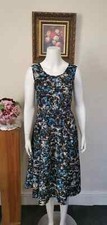 Great Plains London Blue Combo Marble pop Tea Dress Sleeveless Size Small #G10DD