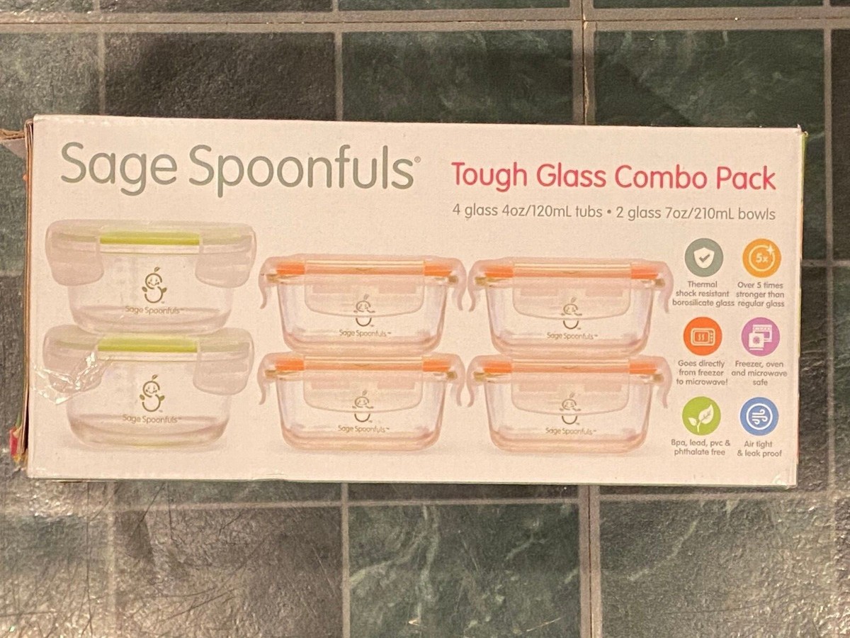 Sage Spoonfuls Tough Glass Combo Pack *NEW/DAMAGED BOX* q1 UK