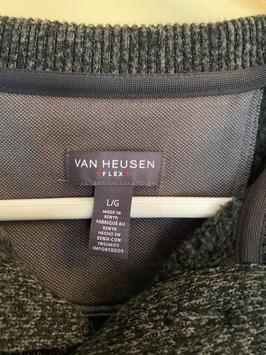 Van Heusen Pullover Herren grau klassisch Pulli Flex 1/4 Knopfleiste Large - Bild 2 von 9