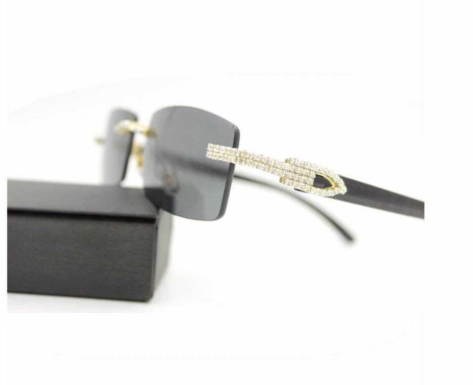 Rivbos Sunglasses Mens Sunglasses Hip Hop Quavo Migos Rimless Gold