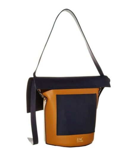 $ 395 NEU MIT ETIKETT ZAC POSEN GESICHERT FARBE-BLOCK LEDER SCHULTERTASCHE MARINEBLAU COMBO - Bild 3 von 9