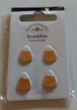 Crafts Doodlebug Brads Braddies Corny Candy Corn Halloween Glitter X 4