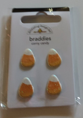 Crafts Doodlebug Brads Braddies Corny Candy Corn Halloween Glitter X 4