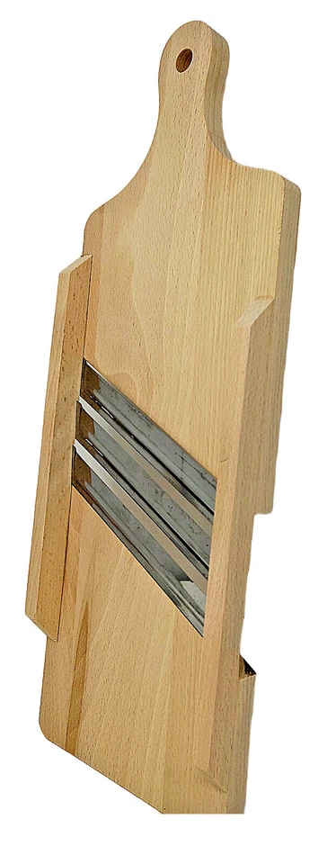 Krauthobel 3 Edelstahl Messer - 43 cm Holz Reibe Sauerkrauthobel Kohl Gemüse
