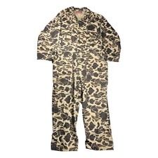 Vintage Winchester Men s Medium Duck Camo Canvas Hunting Suit Coveralls Jumpsuit