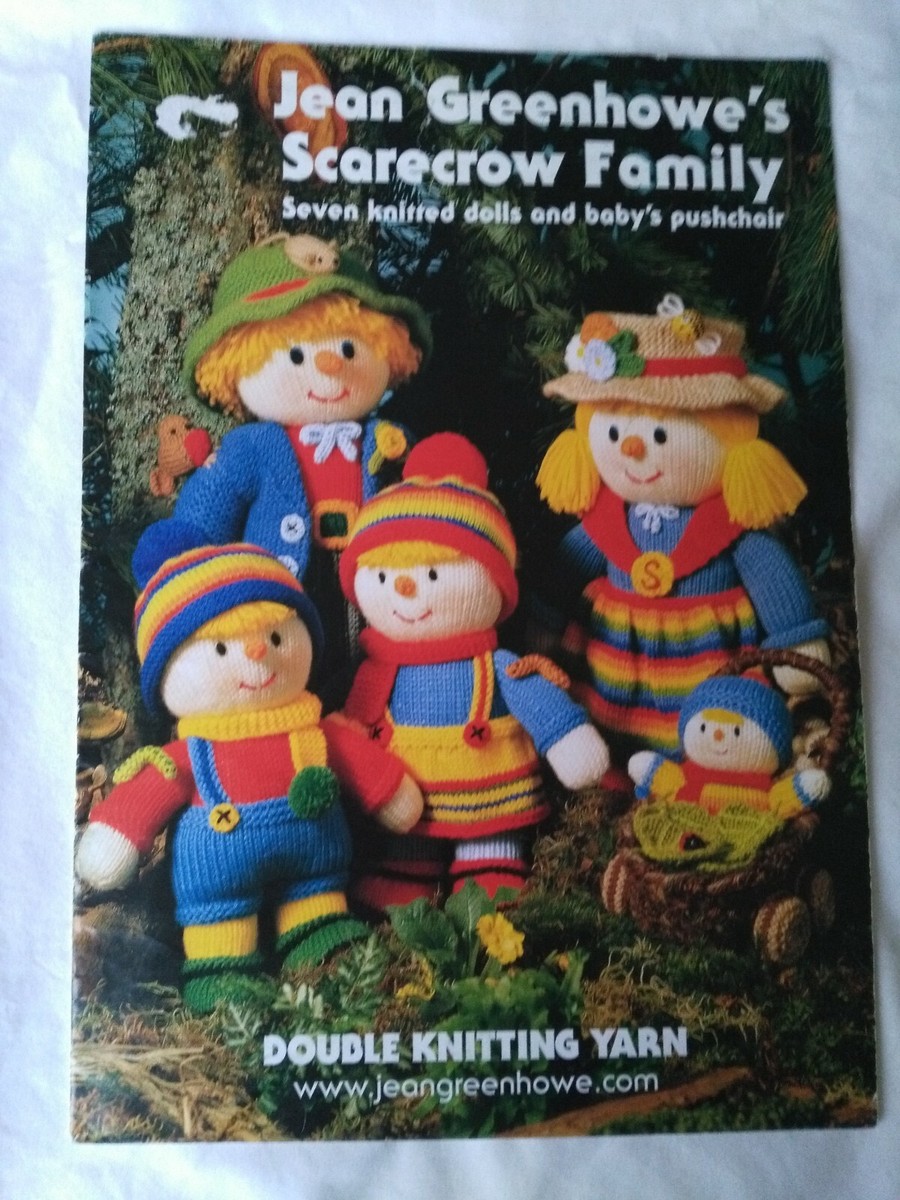 Jean Greenhowe Knitting Pattern Book Scarecrow Family dolls
