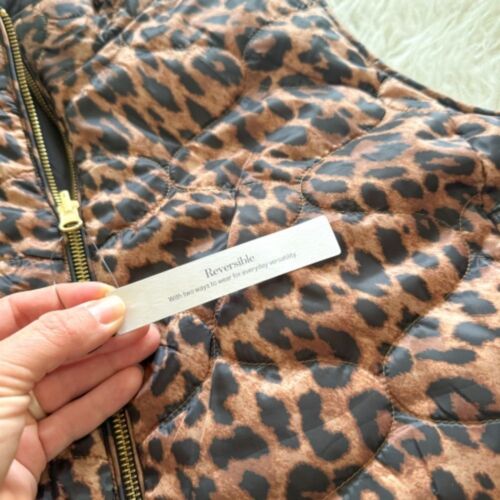 NWT! Talbots Reversible Quilted Vest - Leopard Print/Black | Size 1X - Picture 3 of 9